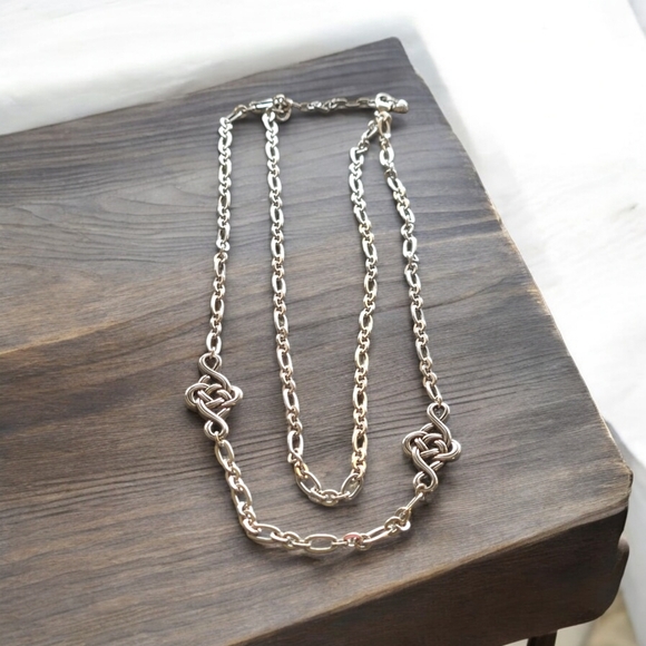 HTF BRIGHTON Celtic Interlok Knot Layer Silver Necklace EUC JL9450 - Picture 6 of 12